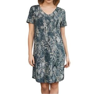Christian Siriano Blue and Gray Snakeskin‎ Dress